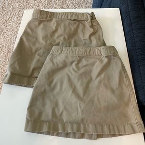 Lands End Khaki Uniform Skorts